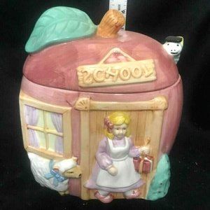 Vintage Apple School House Cookie Jar